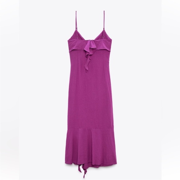 ZARA Purple Ruffled Slip Dress 7856/939 263/015 - Picture 5 of 6